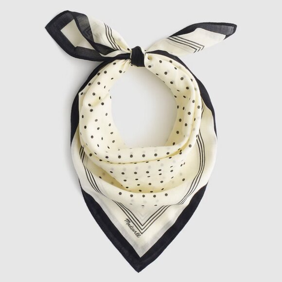 New Madewell Organic Cotton Bandana Antique Cream - Picture 1 of 3